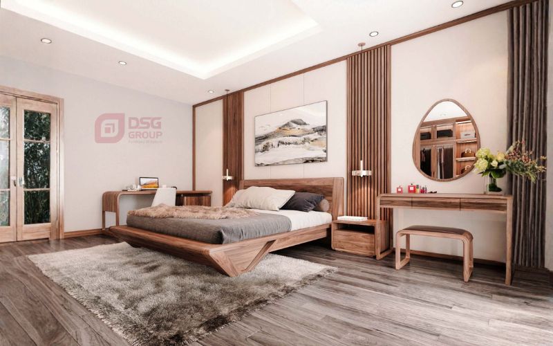 Không đặt bàn trang điểm có gương đối diện cửa ra vào