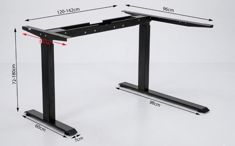 Kích thước chân bàn nâng hạ tiêu chuẩn