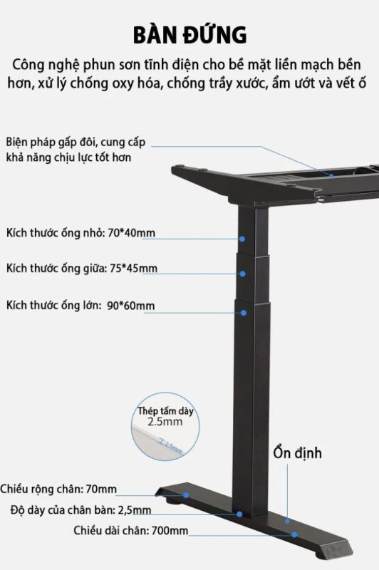 Ưu điểm khi mua chân bàn nâng hạ riêng