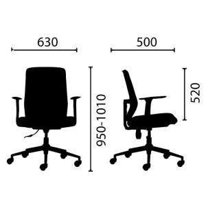 Kích thước của ghế M1056 - 02 dành cho nhân viên