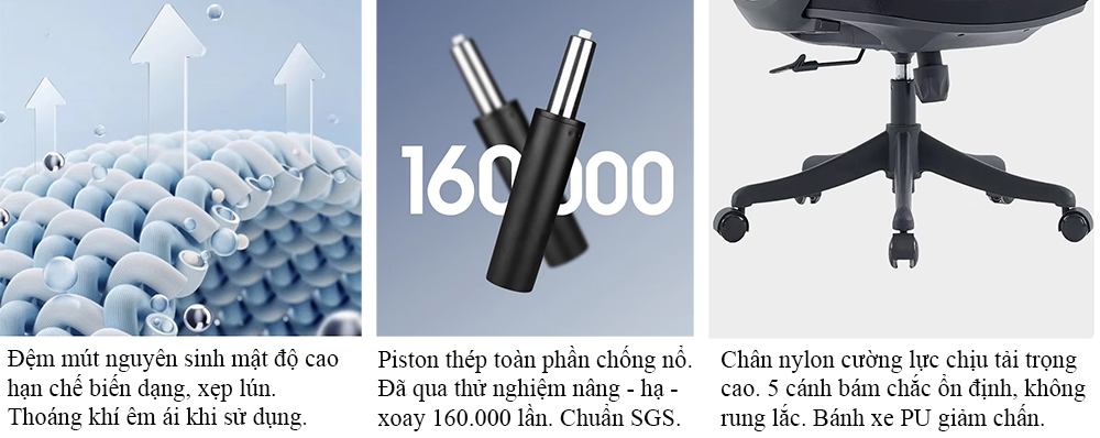 Ghế A286 được vận hành linh hoạt tối ưu công suất 