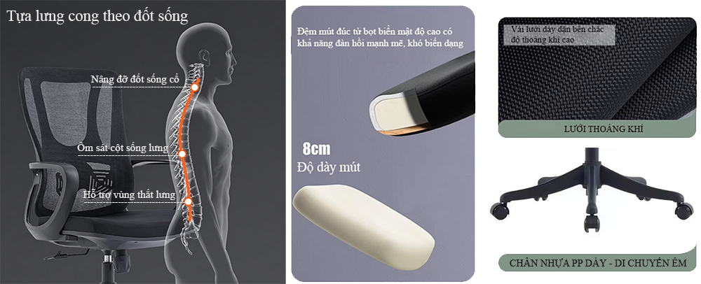 Thiết kế đơn giản nhưng đầy tiện ích của ghế B286