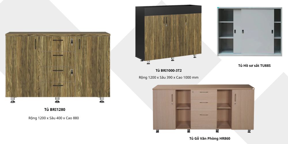 Các mẫu tủ thấp đựng hồ sơ tài liệu của văn phòng