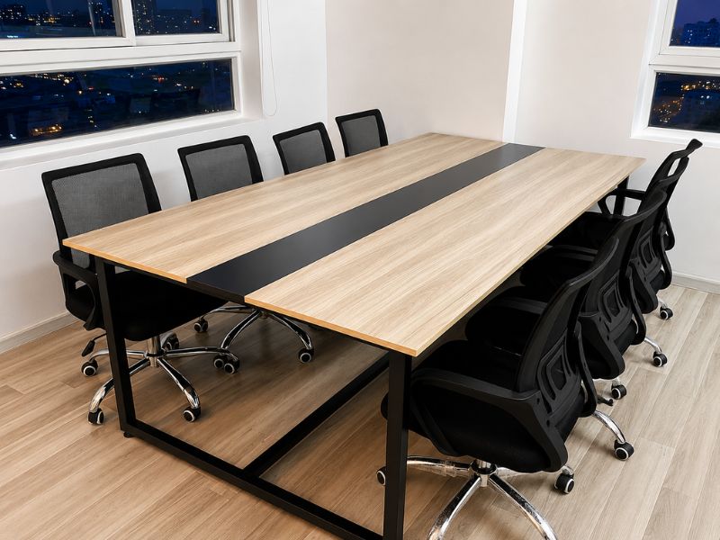Bàn họp gỗ MDF 6 đến 8 người nhỏ gọn