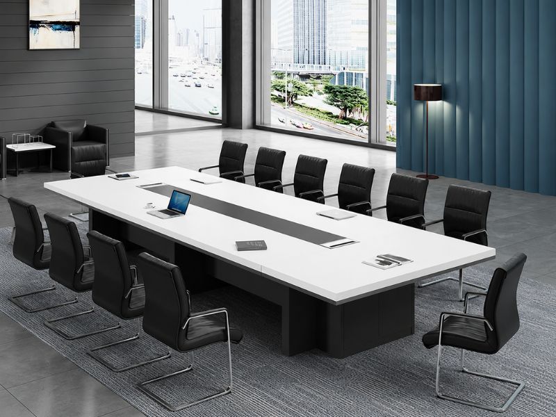 Các mẫu bàn họp gỗ MDF phổ biến trong văn phòng hiện đại