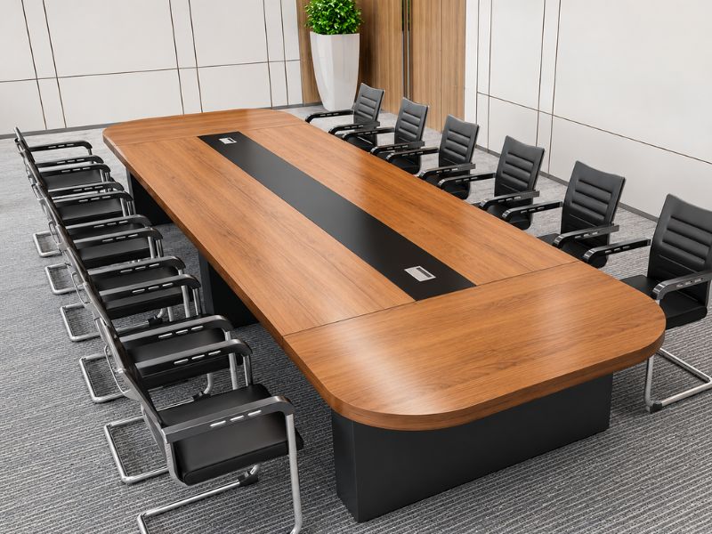 Bàn họp gỗ MDF 10 người cho phòng họp doanh nghiệp