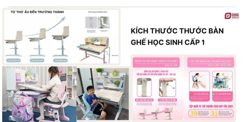 Cách chọn kích thước bàn ghế học sinh cấp 1