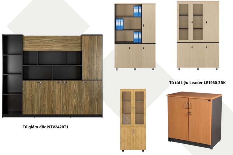 Tủ hồ sơ và tủ phụ phủ Laminate có độ bền cao