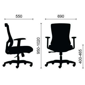 Kích thước Ghế lưới xoay M1106T-04