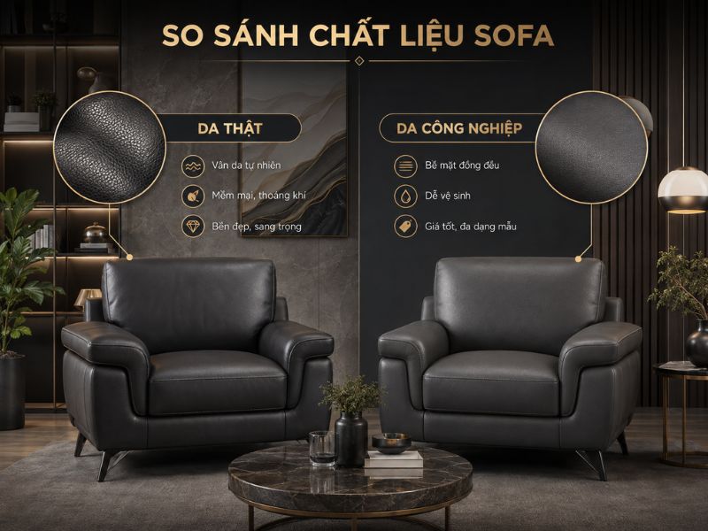 So sánh các chất liệu ghế sofa phổ biến hiện nay