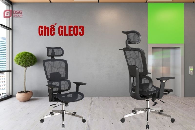 Ghế GLE03 được thiết kế chuẩn công thái học phù hợp với nhiều không gian