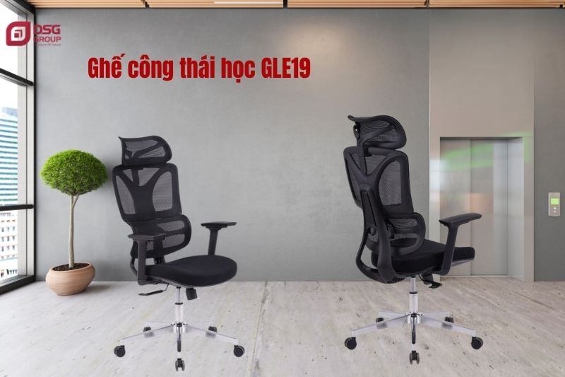Ghế GLE19 còn ghi điểm nhờ thiết kế hiện đại, gọn gàng và dễ phối hợp với không gian học tập