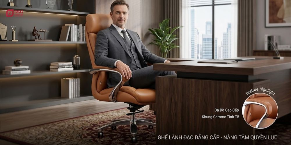 Ghế xoay giám đốc nhập khẩu là lựa chọn hàng đầu của các vị giám đốc trẻ