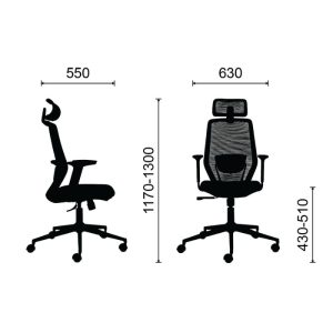 Chi tiết kích thước ghế M1110 X - 01