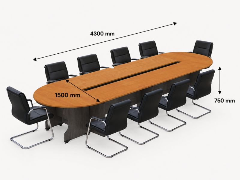 Kích thước bàn họp 10 người cho phòng họp vừa
