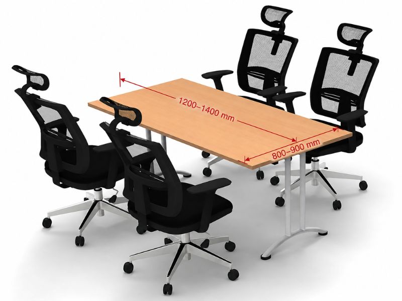 Kích thước bàn họp 4 người cho phòng họp nhỏ