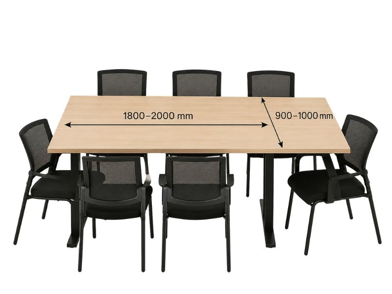 Kích thước bàn họp 6 người phù hợp văn phòng nhỏ