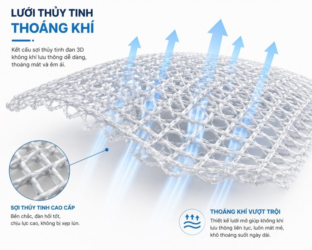 Lưới thủy tinh thoáng khí