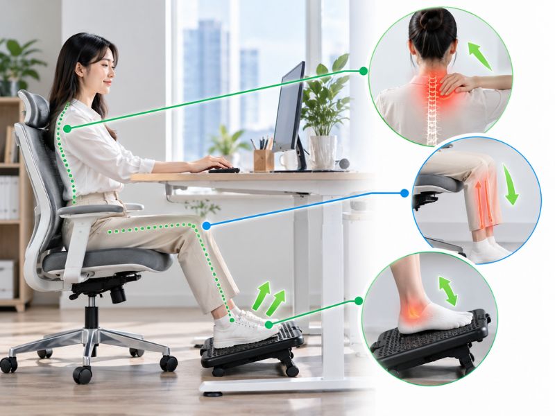 Kê chân hỗ trợ giảm áp lực cơ thể
