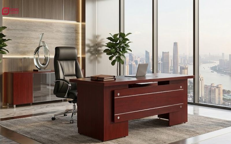 Bộ bàn ghế tối giản nhưng đầy đủ các tính năng dành cho trưởng phòng