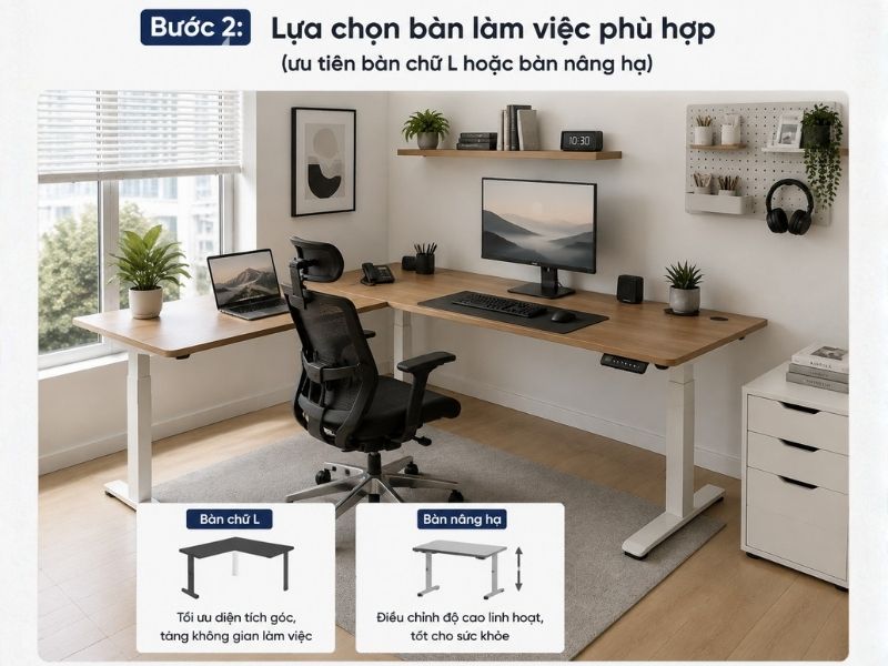 Chọn bàn làm việc phù hợp