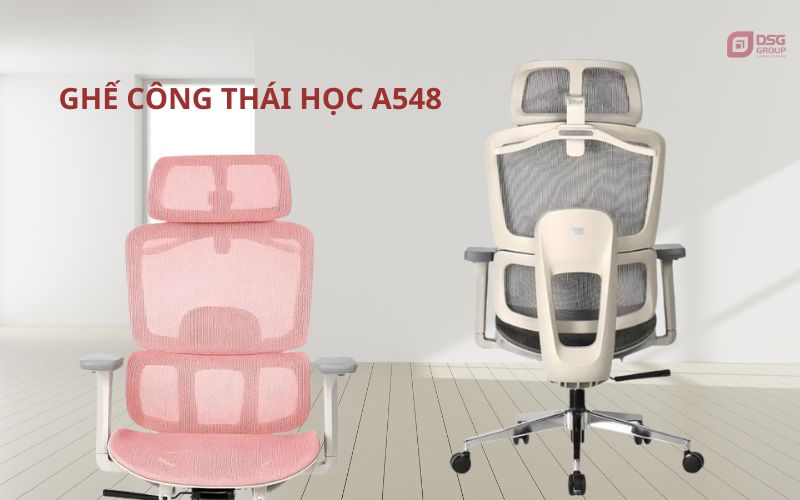 Ghế A548 thiết kế chuẩn công thái học chịu trọng tải lớn lên đến 120kg