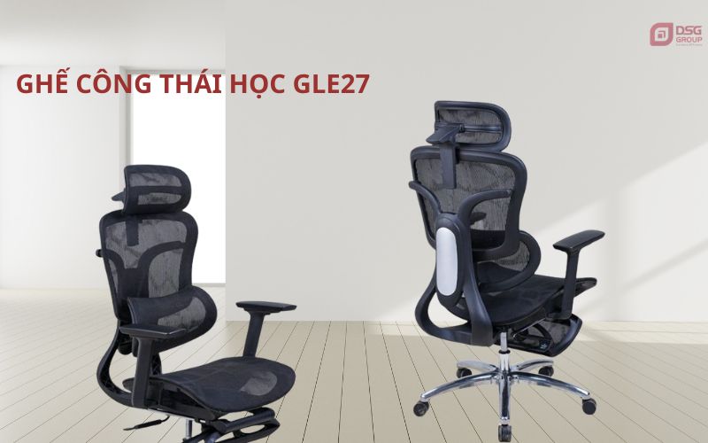 Ghế công thái học GLE27 với thiết kế đẹp phù hợp với người nặng cân