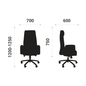 Chi tiết về kích thước của ghế giám đốc BOSS II
