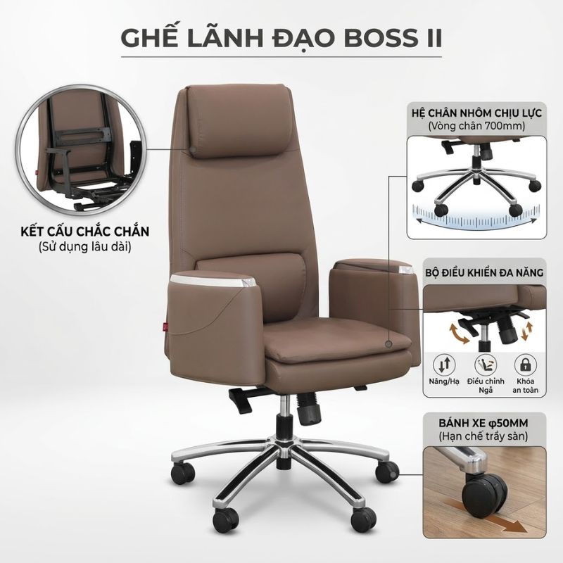 Kết cấu chắc chắn của ghế BOSS II