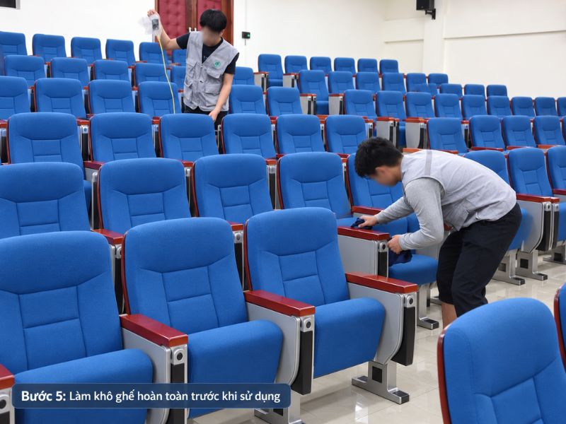 Bước 5: Làm khô ghế hoàn toàn trước khi sử dụng