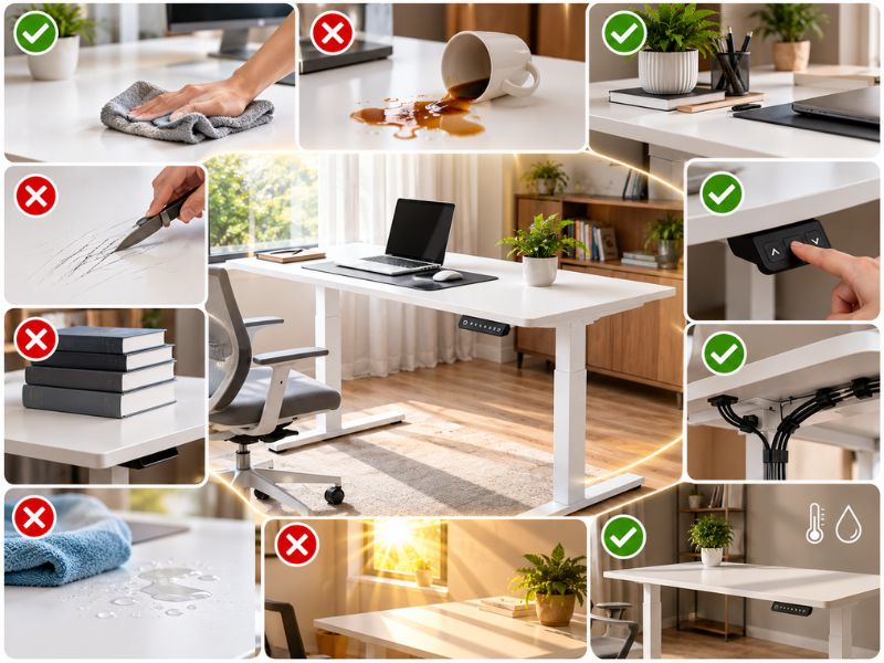 Hướng dẫn vệ sinh bàn nâng hạ tại nhà