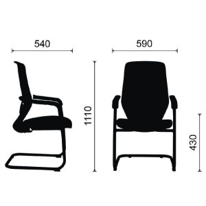 Kích thước ghế phòng họp M110 D-05