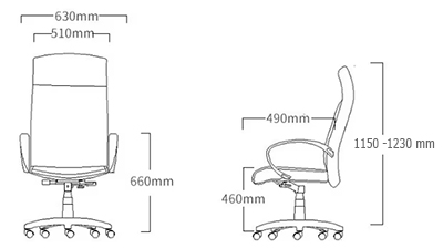 Kích thước của ghế 9164 phù hợp với vóc dáng, không gian bố trí