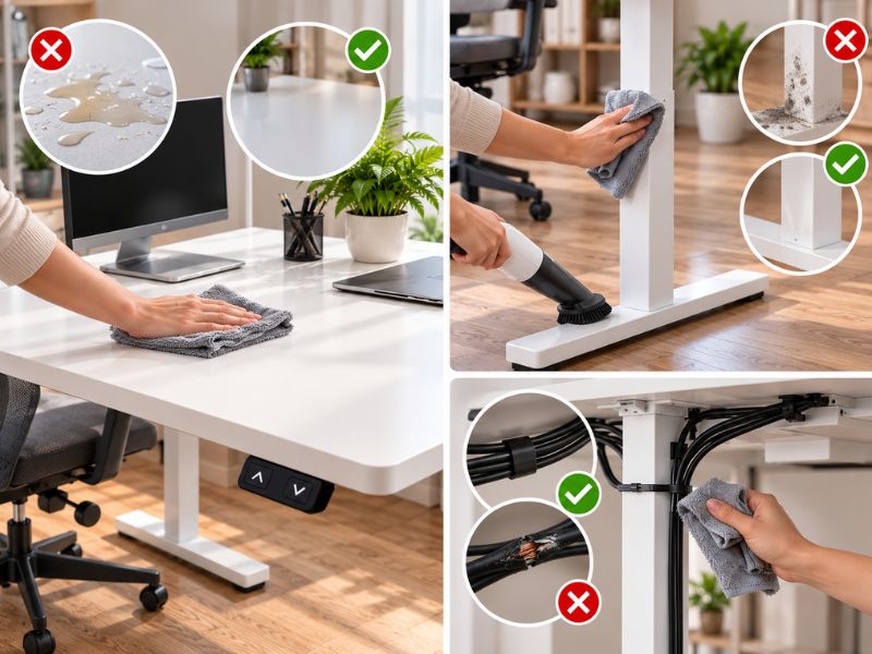 Các bộ phận bàn nâng hạ cần kiểm tra