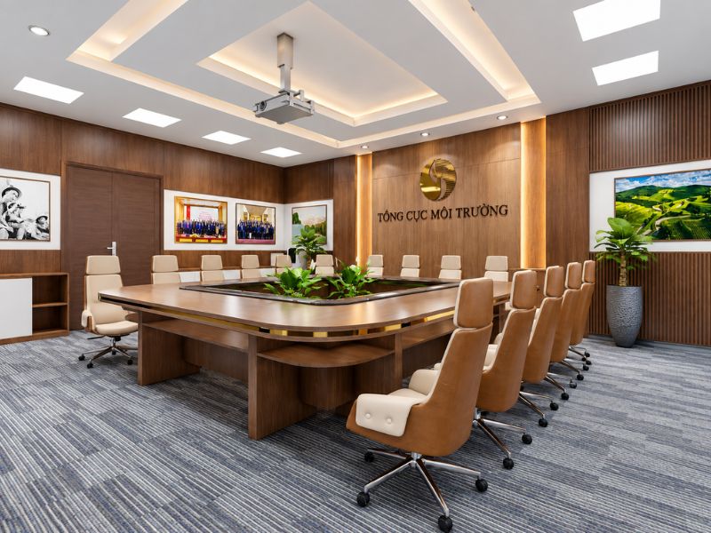 Hoa trang trí phòng họp lớn